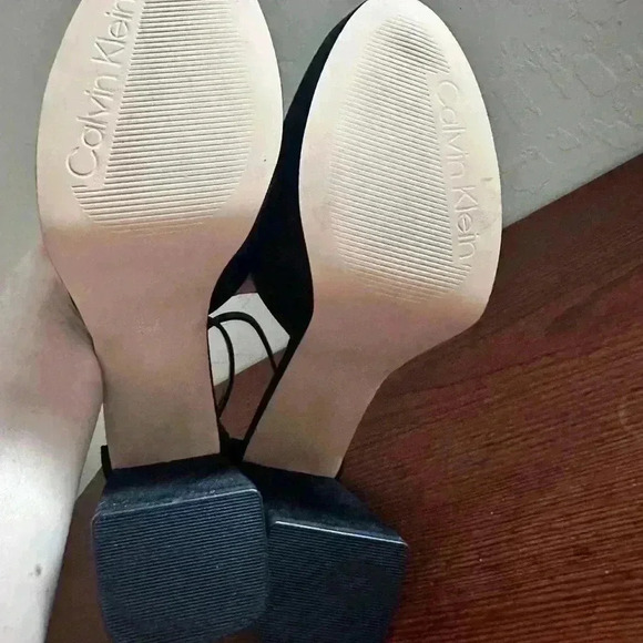 Calvin Klein Womens Sabin 2 Suede Platform Heels Leather Black Size 9.5 New - Picture 11 of 11